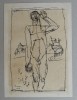 Jozsef Bene &quot;Personaj&quot; desen penita 1965, Scene gen, Cerneala, Altul