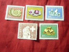 Serie Elvetia 1958 - Pro Patria - Minerale , 5 valori