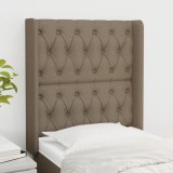 vidaXL Tăblie de pat cu aripioare gri taupe 83x16x118/128 cm textil 3119894