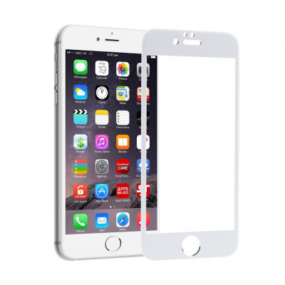 Folie Sticla Tempered Glass iPhone 6+ 6s+ 4D/5D white full glue fullcover foto