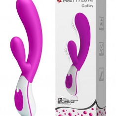 Vibrator Rabbit Colby, 12 Moduri Vibratii, Silicon, USB, Mov, 21.5 cm