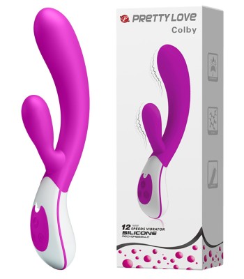 Vibrator Rabbit Colby, 12 Moduri Vibratii, Silicon, USB, Mov, 21.5 cm foto