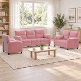 Cumpara ieftin Set de canapea 3 pcs Roz Catifea