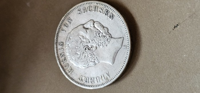 Germania 5 funf mark 1876 E , argint
