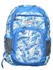 Rucsac Herlitz Holic cu doua compartimente, compartiment pentru laptop, motiv Blue Leaves foto