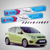 Cumpara ieftin Ștergătoare Ford C-Max Gen II MPV 2010-2015 Set Față Flat Premium TeamCar 725mm 625mm Cauciuc Natural Grafitat