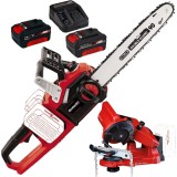 Einhell GE-LC 36/35 Li PXC + Starter Kit + GE-CS 18 Li PXC - Drujba 35 cm 15 m/s + Set 2 acumulatori si incarcator Li-Ion 18 V 4 Ah + Masina de ascuti