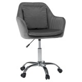 Cumpara ieftin Scaun de birou catifea gri crom Klian 59x61x87/101 cm