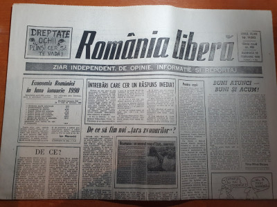 ziarul romania libera 18 februarie 1990-demonstaratia cadrelor militare foto