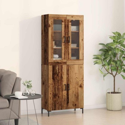 vidaXL Bufet 2 pcs Lemn vechi 69.5 x 34 x 180 cm Lemn compozit foto