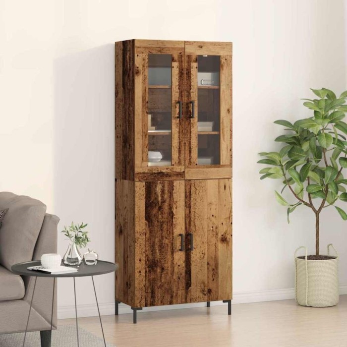 vidaXL Bufet 2 pcs Lemn vechi 69.5 x 34 x 180 cm Lemn compozit