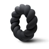 Inel de Penis Twist, Silicon Lichid, Negru