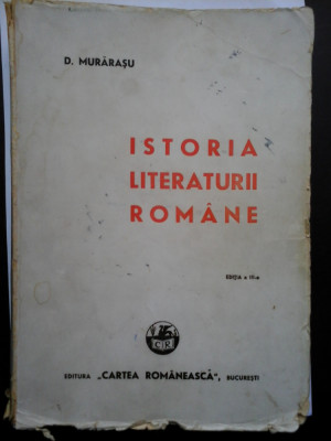 ISTORIA LITERATURII ROMANE (1943) - D. MURARASU - foto