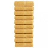 vidaXL Prosoape oaspeți premium SOLUND, 10 buc. auriu 30x50cm 600gsm