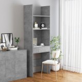 Bibliotecă, gri beton, 60x35x180 cm, lemn prelucrat
