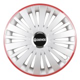 Set 4 Capace Roti, potrivite jantelor de R16, pentru Daewoo, model falcon argintiu cu rama rosie