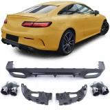 Difuzor sportiv spate cu tevi de esapament negre, potrivit pentru Mercedes E-Class C238 Coupe Cabriolet Performance AutoTuning