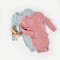 Set 2 body-uri cu maneca lunga bebe unisex din bumbac organic si modal - Mint/Rose, BabyCosy (Marime: 0-3 Luni)