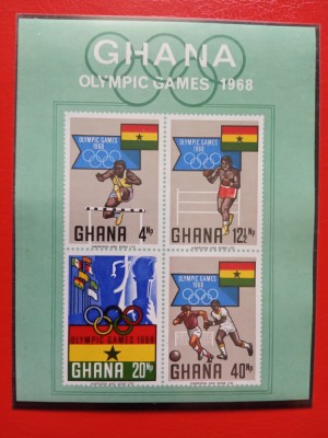 GHANA, SPORT MEXIC - BLOC MNH foto