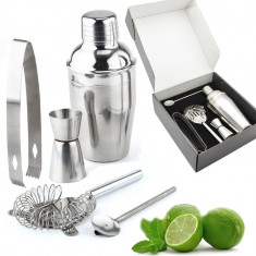 Set pentru cocktail si bauturi, inox, 5 piese, argintiu, Gonga foto