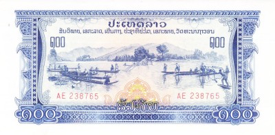 Bancnota Laos 100 Kip (1968) - P23 UNC foto