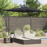 VidaXL Parasol banana cu brațe Negru 294 x 200 x 254 cm 42003395