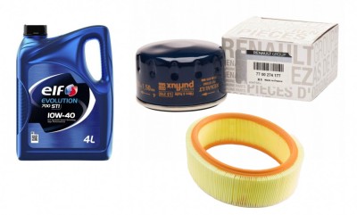 Kit revizie schimb ulei 4L + filtre Dacia Supernova, Solenza Elf 12210 ELF 10W40 4L + 7700274177 + BK10100-1 foto