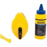 Stanley 0-47-443 Set sfoara de trasat opp din plastic abs 30m, creta albastra si nivela fir - 3253560474430