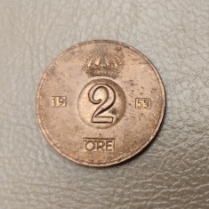 Suedia - 2 ore (1955) monedă s032 - Regele Gustaf VI Adolf