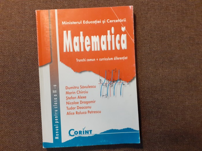 MATEMATICA MANUAL PENTRU CLASA A IX A MARIN CHIRCIU