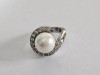 Inel argint cu perla si zirconii #2994, 56, Alb