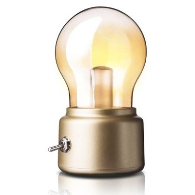 Lampa LED Decorativa sub forma de Bulb, Retro pentru interior, Bej/ Transparent, lumina Calda, Flippy foto