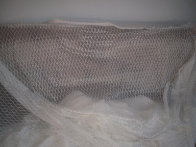 Material pentru perdea de culoare alba model cu romburi H=3 m, Latime 5.6 m foto