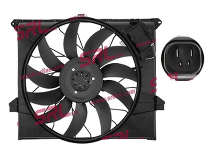 GMV radiator electroventilator Mercedes Clasa M (W164), 2005-2012, ML280/ML300/ML320 CDI, motor 3.0 CDI, diesel, cu AC, 600 W; 530 mm; 4 pini; cu mod