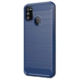 Husa TPU OEM Carbon pentru Samsung Galaxy M21, Bleumarin