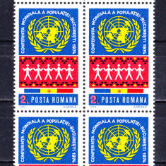 TSV$ - 1974 LP 855 CONFERINTA MONDIALA A POPULATIEI BLOC X 4 MNH/** LUX