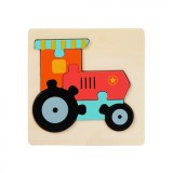Puzzle Educaționale din lemn &ndash; Forme și Animale Tractor
