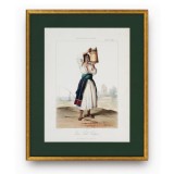 T&acirc;nără cu putină din Valahia, litografie colorată manual, gravor Michel Bouquet