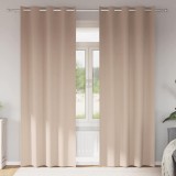 Perdele cu perdele 2 pcs Gri taupe 260 x 140 cm Poliester