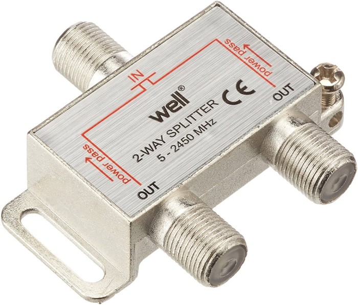 Splitter 2c SAT 5-2450MHz cu power pass