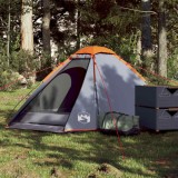 VidaXL Cort de camping pentru 2 persoane, gri/portocaliu, impermeabil 94767