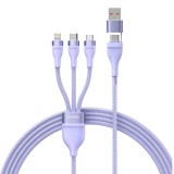 Baseus - Data Cable Flash Series 2 (CASS030105) - Fast Charge, USB Adapter, Type-C, Lightning, Micro-USB, 100W, 1.2 m - Purple