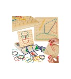 Puzzle din lemn pentru forme cu benzi de cauciuc 15 x 15 x 2.3 cm, Oem