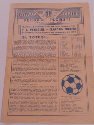 Program meci fotbal PETROLUL PLOIESTI - FLACARA MORENI (08.11.1987) foto