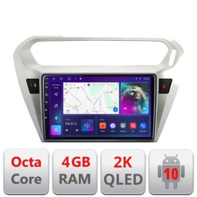 Navigatie Peugeot 301 Citroen C-Elisee C-301 Android Octa Core Ecran 2K QLED GPS 4G 4+32GB 360 KIT-301+EDT-E409-2K v1 CarStore Technology foto