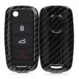 Husa Cheie Auto pentru VW / Skoda / Seat - 3 Butoane, Plastic, Negru, 47855.01, Kwmobile