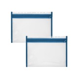 Set 2 Huse pentru documente cu fermoar VELOFLEX A435405, A4, albastru - RESIGILAT