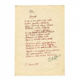 Victor Eftimiu, &bdquo;Leonardo&rdquo;, manuscrisul unei poezii, 1955