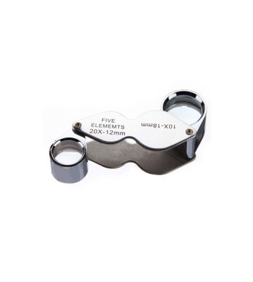 10x-18mm si 20x-12mm lupa argintie mini pentru bijuterii foto