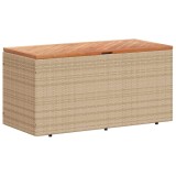 Cumpara ieftin Cutie depozitare gradina bej 110x50x54 cm lemn acacia poliratan